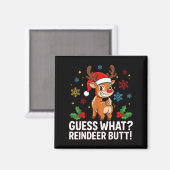 Aimant Devinez Quel Renne Fesses Drôle Noël Hommes Renne (Recto/Verso)