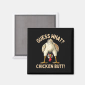 Aimant Devinez quoi cul de poulet Amoureux de poulet Drôl (Recto/Verso)