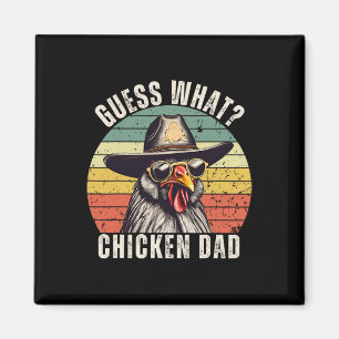 Aimant Devinez quoi poulet papa cow-boy fête des pères V