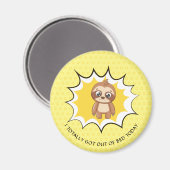 Aimant Devis drôle personnalisé | Jaune Polka Dot Sloth (Recto/Verso)