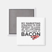 Aimant Devis immobilier de Bacon Funny (Recto/Verso)