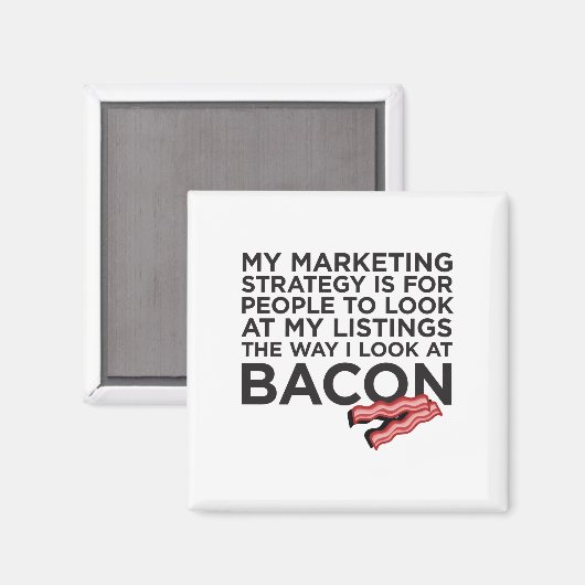 Aimant Devis immobilier de Bacon Funny (Recto/Verso)