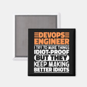 Aimant Devops Ingénieur J'Essaie De Faire Des Choses Drôl (Recto/Verso)