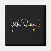 Aimant Devoxtee Christmas Tree Heartbeat Funny Christmas  (Devant)