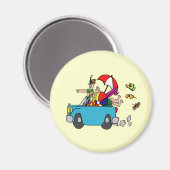 Aimant d'excursion sur la plage (Recto/Verso)