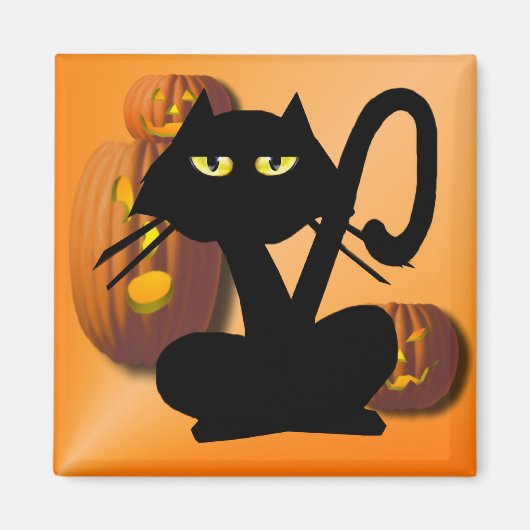 Aimant d'Halloween noir clair Kitty (Devant)
