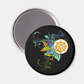 Aimant Dharma Wheel Floral (Recto/Verso)