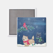 Aimant d'hiver Cairn Terrier (Recto/Verso)