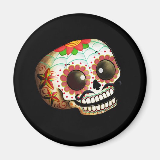 Aimant Dia de Los Muertos Sugar Crâne Art (Devant)