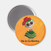 Aimant Dia de Muertos Mexicaine Miss Mort (Recto/Verso)
