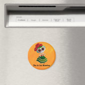 Aimant Dia de Muertos Mexicaine Miss Mort (In Situ (Lave-vaisselle))