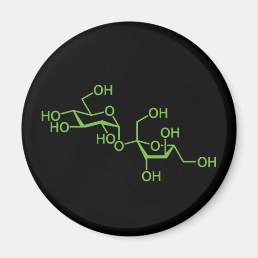 Aimant Diagramme chimique de la molécule de sucre de sucr (Devant)