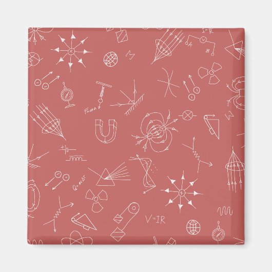 Aimant Diagramme physique rose pâle (Devant)