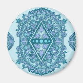 Aimant Diamant bleu Mandala (Devant)