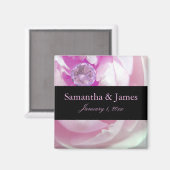Aimant Diamant en rose rose Mariage personnel (Recto/Verso)
