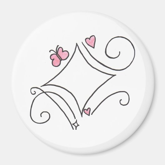 Aimant diamant rose (Devant)