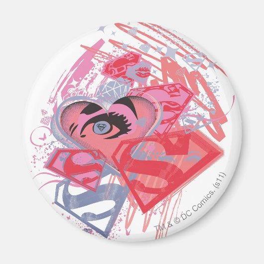 Aimant Diamants et lèvres Supergirl (Devant)