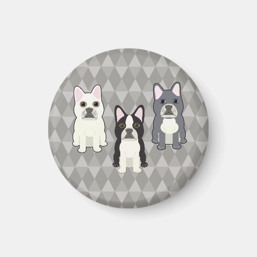 Aimant Diamants Gris Frenchies (Devant)