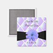 Aimant Diamants violets et fleur (Recto/Verso)