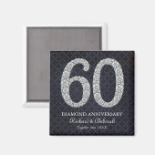 Aimant Diamond 60e anniversaire de Mariage Keepsaké (Recto/Verso)