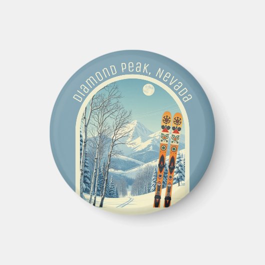 Aimant Diamond Peak Nevada Lake Tahoe ski souvenir  (Devant)