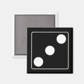 Aimant DICE numéros de pips blanc 3 + votre backgr. (Recto/Verso)