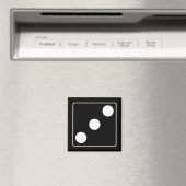 Aimant DICE numéros de pips blanc 3 + votre backgr. (In Situ (Lave-vaisselle))