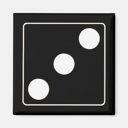 Aimant DICE numéros de pips blanc 3 + votre backgr. (Devant)