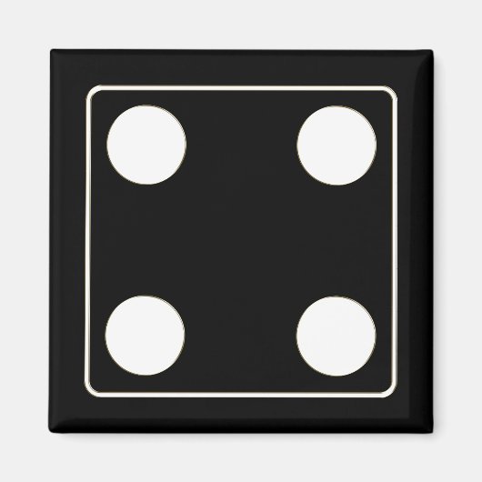Aimant DICE numéros de pips blanc 4 + votre backgr. (Devant)