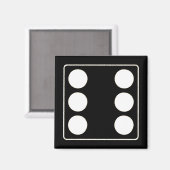 Aimant DICE numéros de pips blanc 6 + votre backgr. (Recto/Verso)