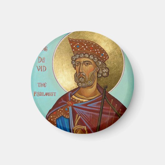 aimant d'icône orthodoxe du roi David le Psalmiste (Devant)