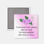 Aimant Dicton floral - Contentement (Recto/Verso)