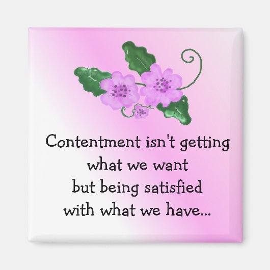 Aimant Dicton floral - Contentement (Devant)