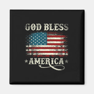 Aimant Dieu bénisse l'Amérique Drapeau États-Unis 4 juill
