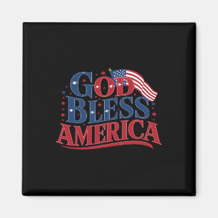 Aimant Dieu bénisse l'Amérique Drapeau États-Unis 4 juill