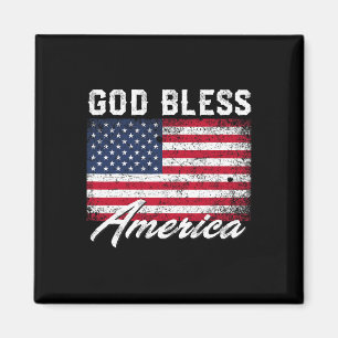 Aimant Dieu bénisse l'Amérique Drapeau États-Unis 4 juill