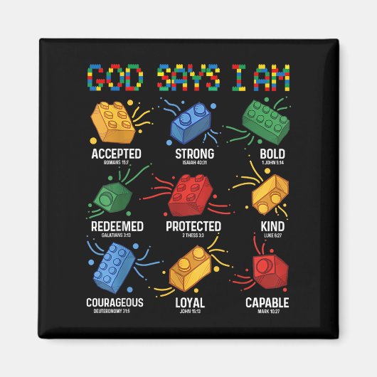 Aimant Dieu Dit Que Je Construis Brick Master Builder Blo (Devant)