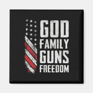 Aimant Dieu Famille Armes Liberté - Drapeau USA chrétien