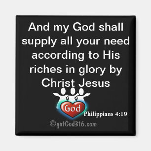 Aimant Dieu fournira votre besoin gotGod316.com Écriture