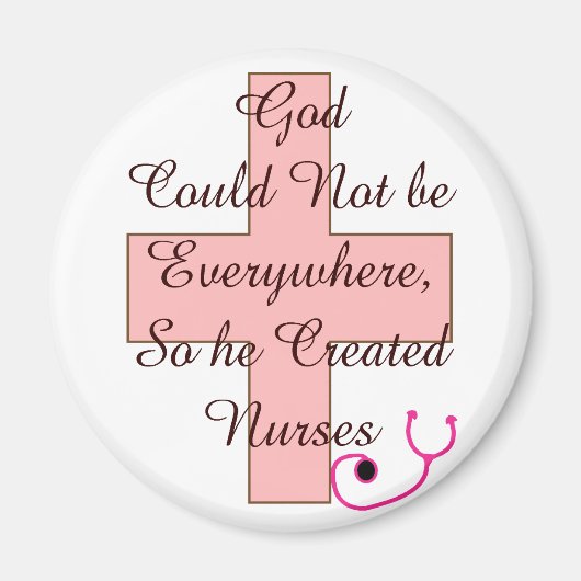 Aimant Dieu ne pouvait pas partout INFIRMER croix rose (Devant)