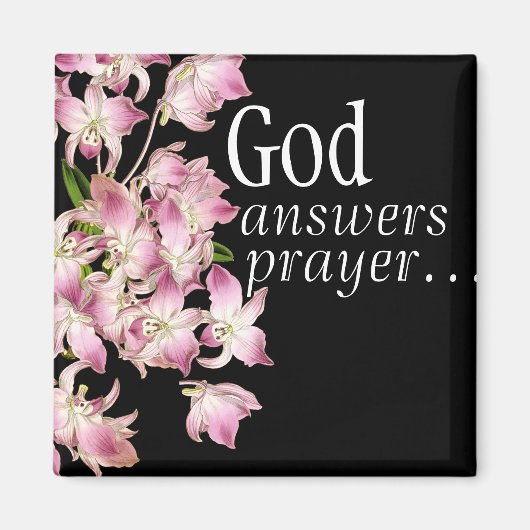 Aimant Dieu Répond à la prière Tropical Orchidée Fleurs M (Devant)