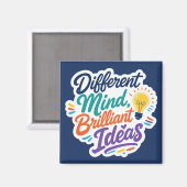 Aimant Différent esprit Idées brillantes Autisme TDAH (Recto/Verso)