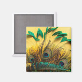 Aimant Différentes plumes de paon (Recto/Verso)