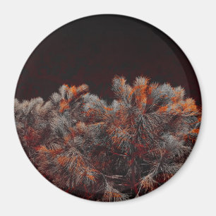 Aimant Digital art of pine tree with orange color spots