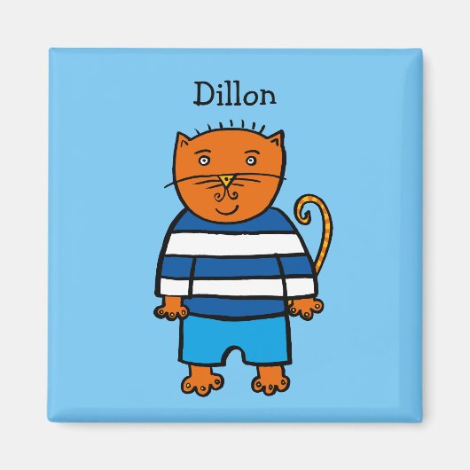 Aimant Dillon le Chat personnalisé (Devant)
