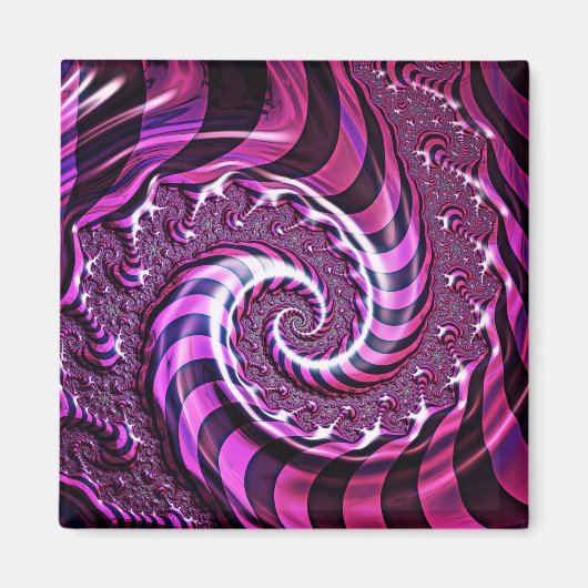 Aimant d'illusion spirale rose et noire (Devant)