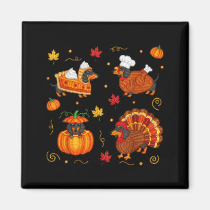Aimant Dinde de chien de Wiener de Thanksgiving Mignon Ci