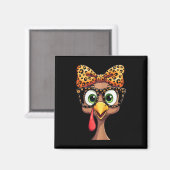 Aimant Dinde de Thanksgiving à motif léopard (Recto/Verso)