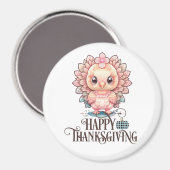Aimant Dinde de Thanksgiving mignonne (Recto/Verso)
