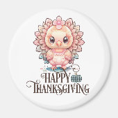 Aimant Dinde de Thanksgiving mignonne (Devant)